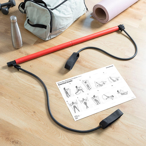 Barra de Fitness com Bandas de Resistência e Guia de Exercícios