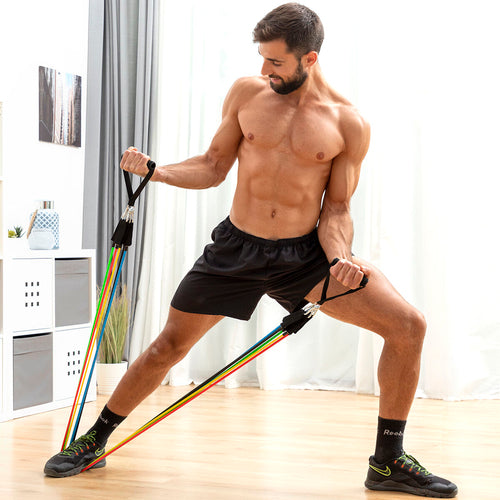 Conjunto de Bandas de Resistência com Acessórios e Guia de Exercícios Rebainer