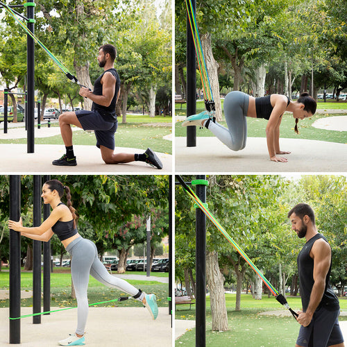Conjunto de Bandas de Resistência com Acessórios e Guia de Exercícios Rebainer