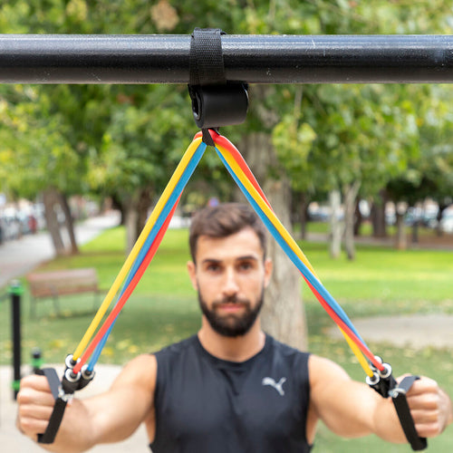 Conjunto de Bandas de Resistência com Acessórios e Guia de Exercícios Rebainer