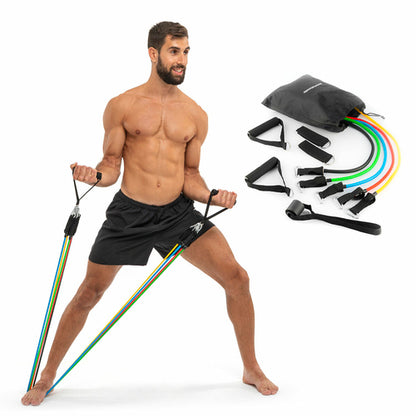 Conjunto de Bandas de Resistência com Acessórios e Guia de Exercícios Rebainer
