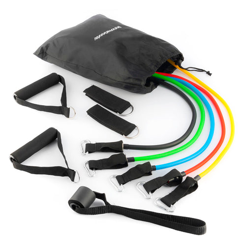 Conjunto de Bandas de Resistência com Acessórios e Guia de Exercícios Rebainer