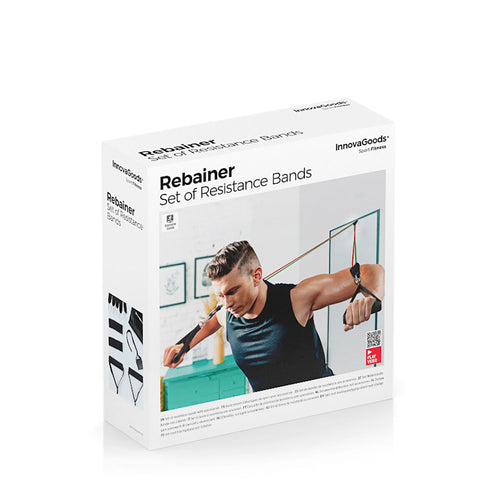 Conjunto de Bandas de Resistência com Acessórios e Guia de Exercícios Rebainer