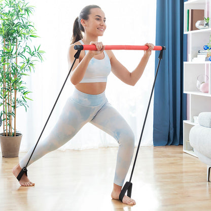 Barra de Fitness com Bandas de Resistência e Guia de Exercícios