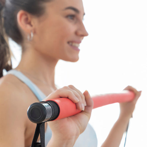 Barra de Fitness com Bandas de Resistência e Guia de Exercícios